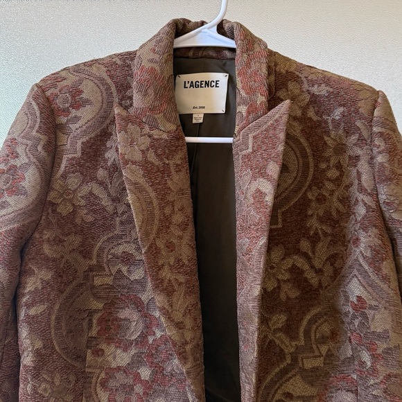 L’AGENCE Jen Cropped Blazer Multi Tapestry Sz 6 - Picture 6 of 9